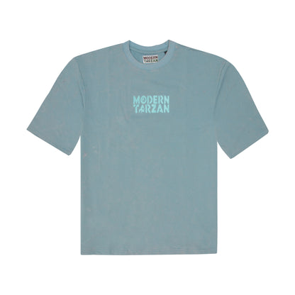 Acid Wash - Blue Oversized Embroidery T-shirt