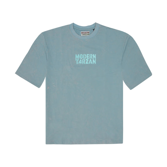 Acid Wash - Blue Oversized Embroidery T-shirt