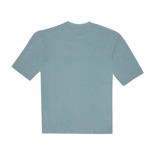 Acid Wash - Blue Oversized Embroidery T-shirt
