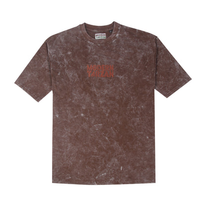 Acid Wash - Brown Oversized Embroidery T-shirt