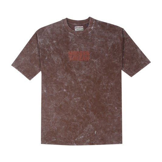 Acid Wash - Brown Oversized Embroidery T-shirt