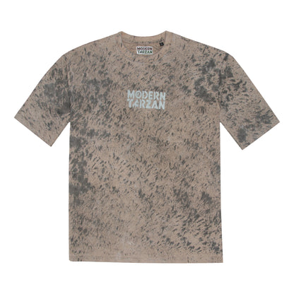 Acid Wash - Beige Oversized Embroidery T-shirt