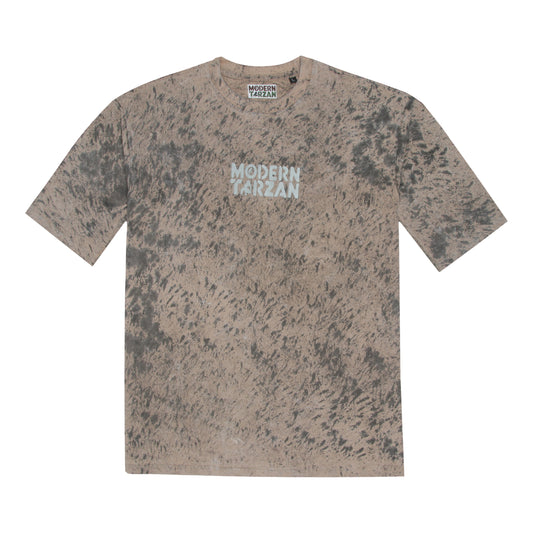 Acid Wash - Beige Oversized Embroidery T-shirt