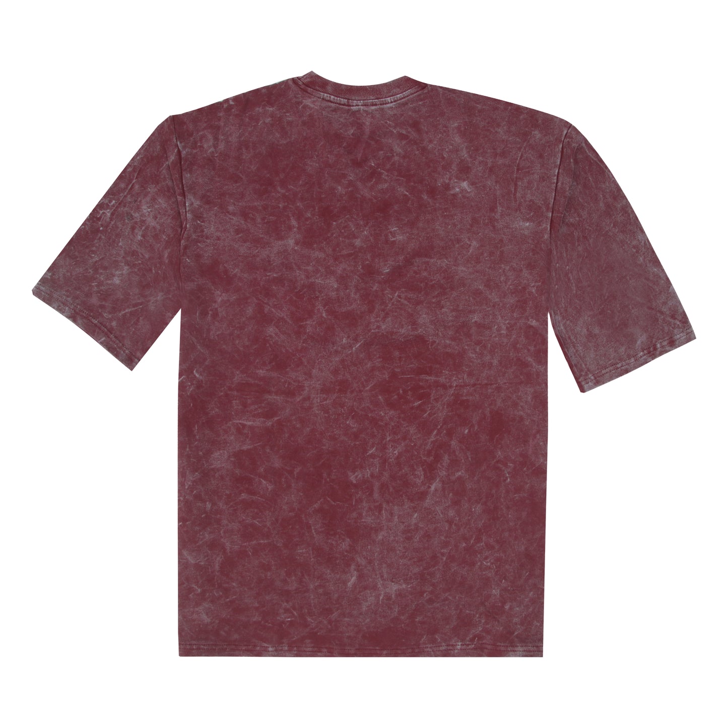 Acid Wash - Maroon Oversized Embroidery T-shirt