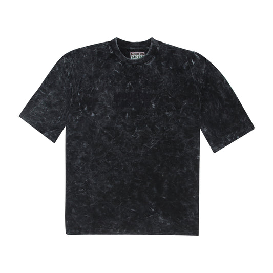 Acid Wash - Black Oversized Embroidery T-shirt